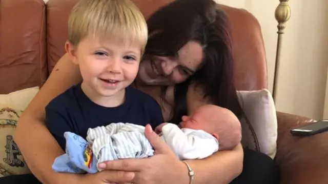 Leanne Jones and her two boys