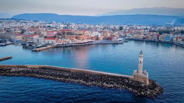 The old Venetian harbour in Chania, Crete