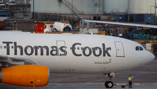 Thomas Cook plane at Manchester airport