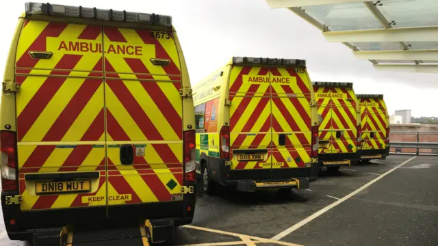 Ambulances outside the Royal Stoke