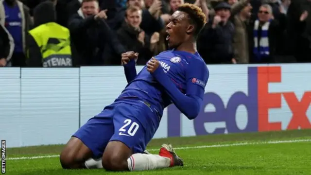 Chelsea player celebrates