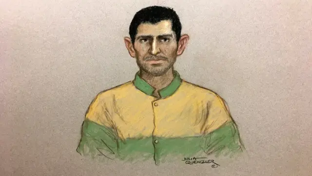 Court sketch of Manuel Petrovic.