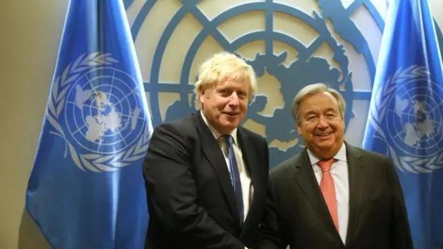 Boris Johnson and UN Secretary General Antonio Guterres