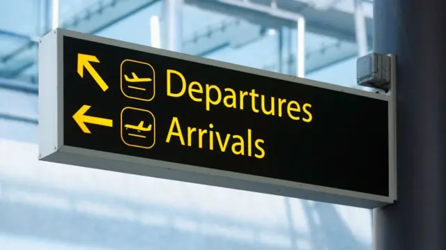 Departures/Arrivals sign