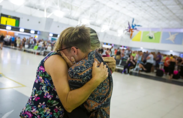 Thomas Cook passengers at airport