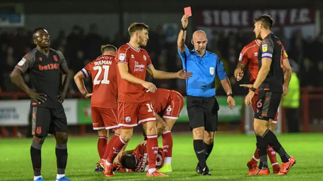 Nathan Collins is sent off