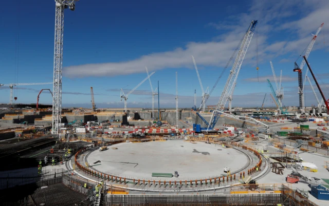 The Hinkley Point C nuclear energy plant is under construction