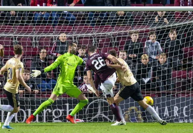 Craig Halkett scores for Hearts