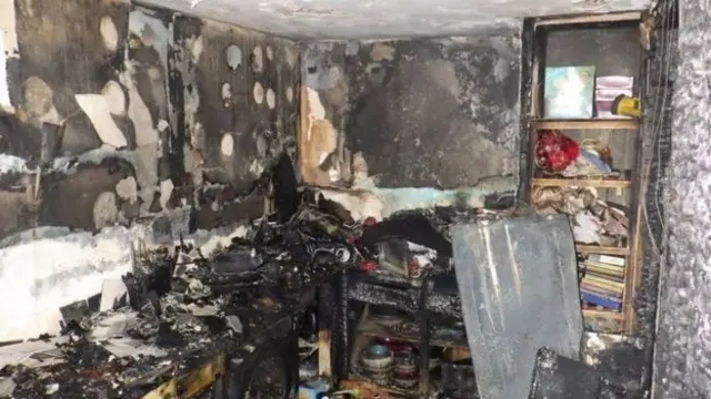 The damage caused by a dryer to a flat in Shepherd's Bush, London