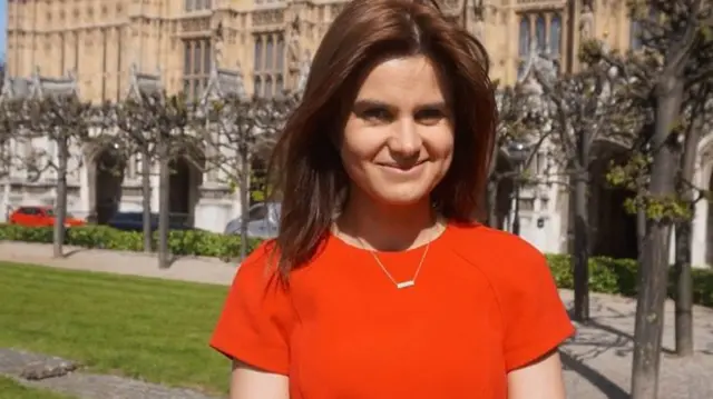 Jo Cox outside Parliament