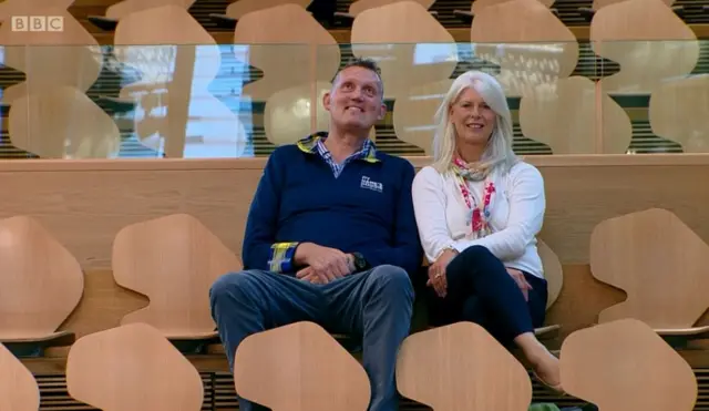 Rugby legend Doddie Weir OBE and his wife Cathy.