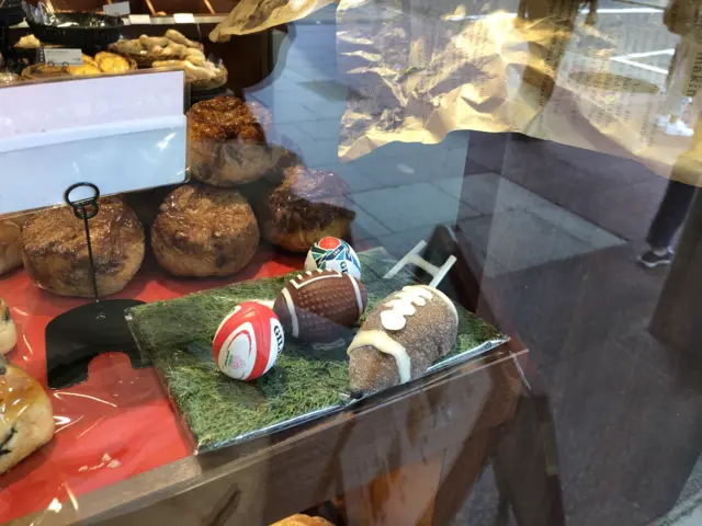 Cakes in the shape of rugby balls