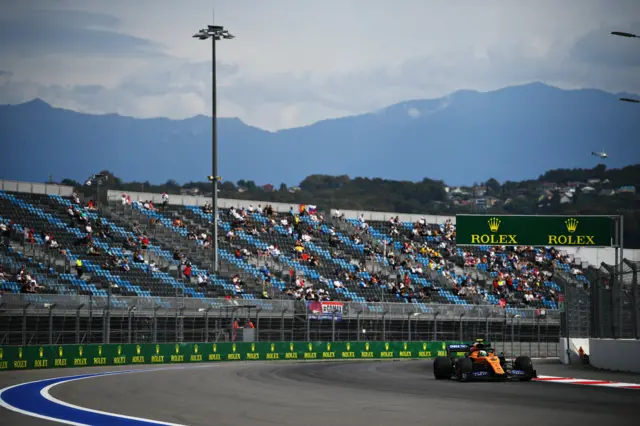 Lando Norris on track at Sochi