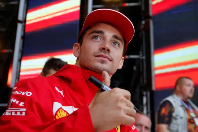 Charles Leclerc gives a thumbs up