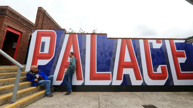 Fans outside Selhurst Park