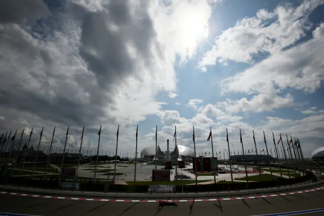 Clouds and sunshine above Sochi track