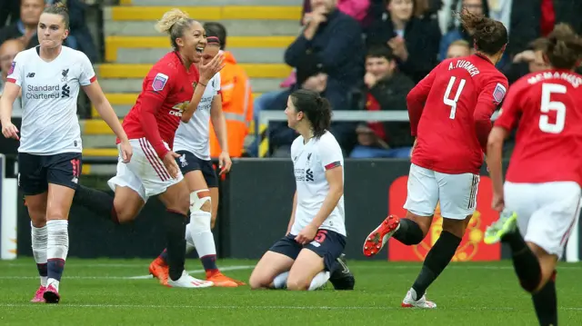 Lauren James celebrates her goal