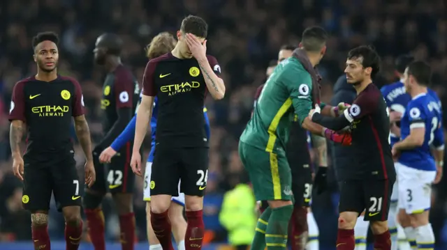 Man City at Everton in 2017