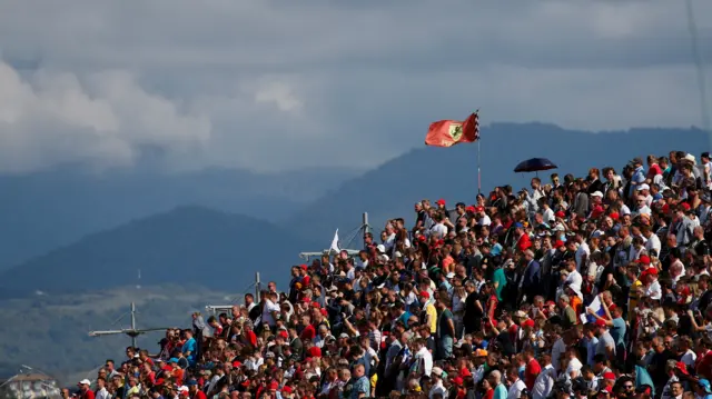 Ferrari flag in the crowd at Sochi