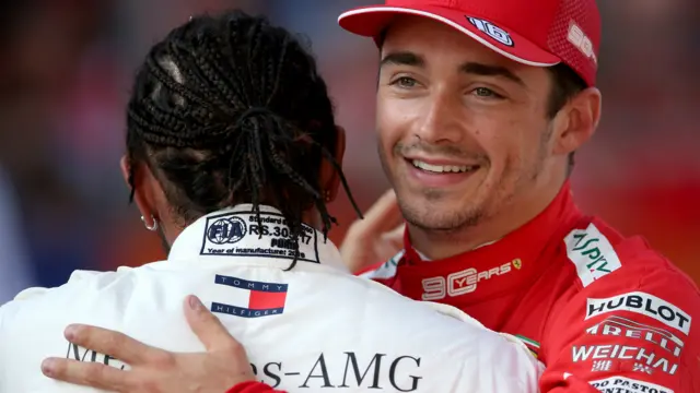 Charles Leclerc and Lewis Hamilton