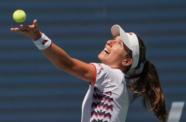 Johanna Konta serves