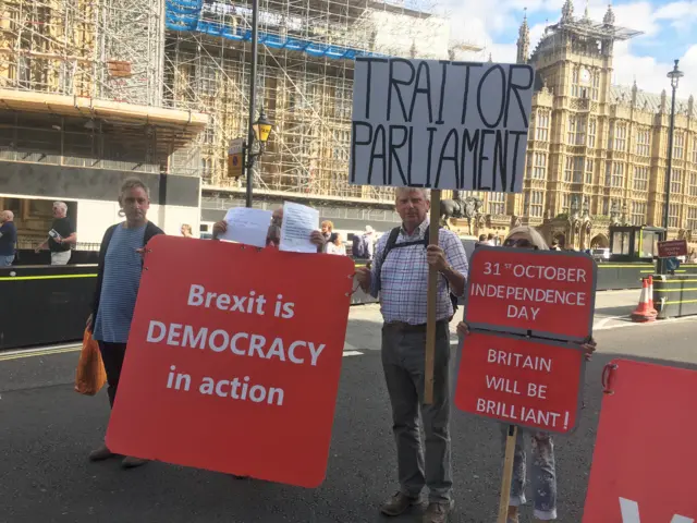 Leave protesters outside Parliament