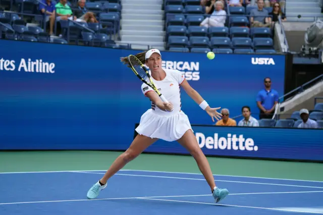 Johanna Konta attempts a drop shot