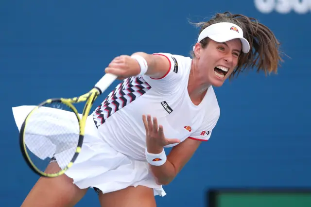 Johanna Konta serves