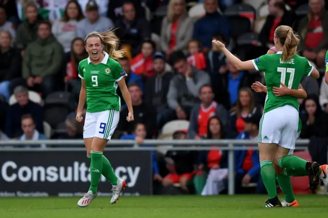 Simone Magill celebrates