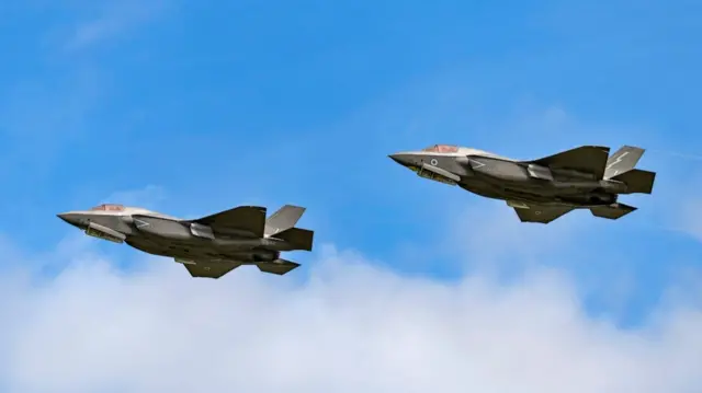 F-35B Lightning jets over Cornwall