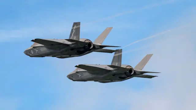 F-35B Lightning jets over Cornwall