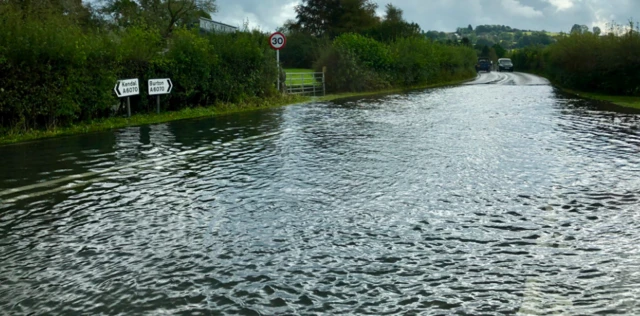 Flooded road