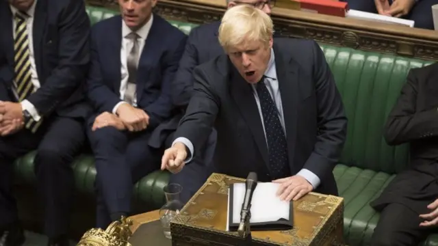 Boris Johnson during yesterday's Commons session