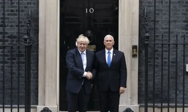 Boris Johnson and Mike Pence