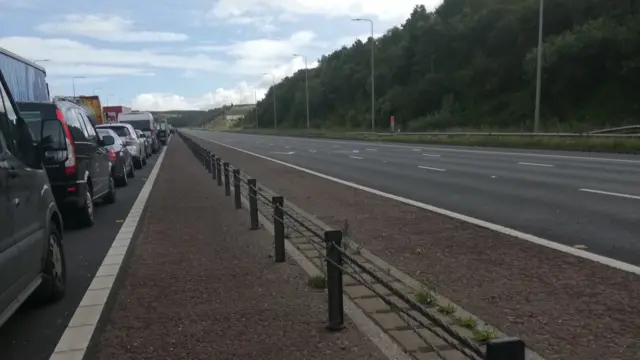 Traffic on the M62