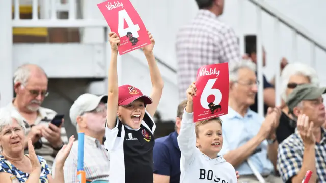 Fans during a T20 match this season involving Worcestershire Rapids