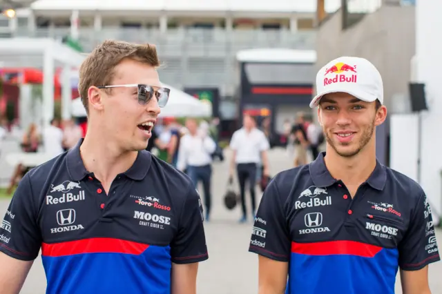 daniil kvyat and Pierre gasly