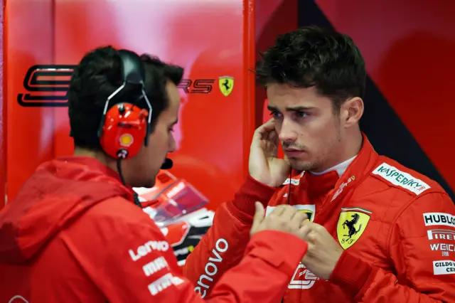 Charles Leclerc in the pit