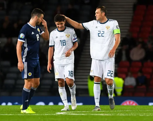 Russia are now six points clear of Scotland in Group I