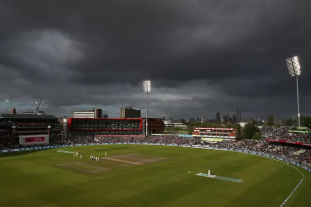 Old Trafford in the gloom