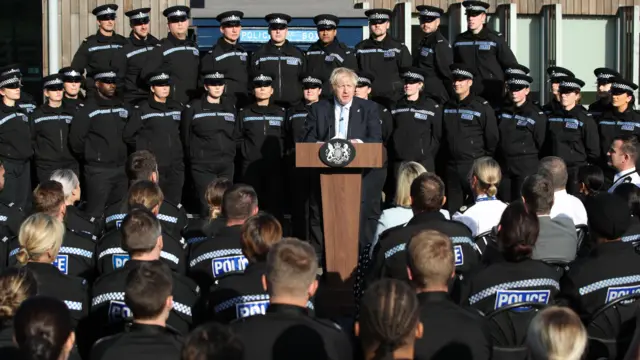 Boris Johnson addresses a crowd