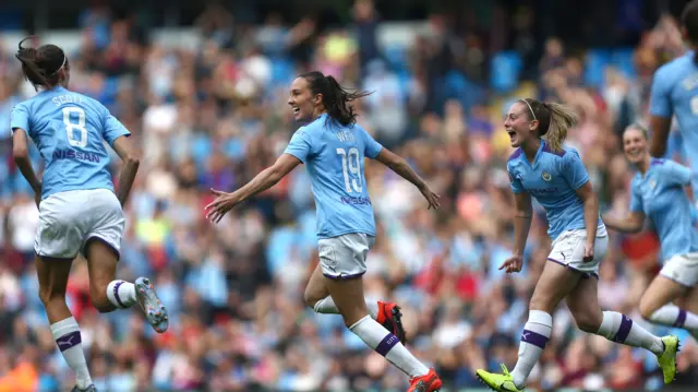 Caroline Weir celebrates