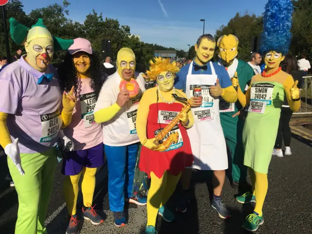 Runners dressed as The Simpsons