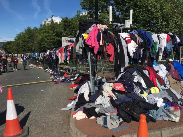 Clothes left at the start line