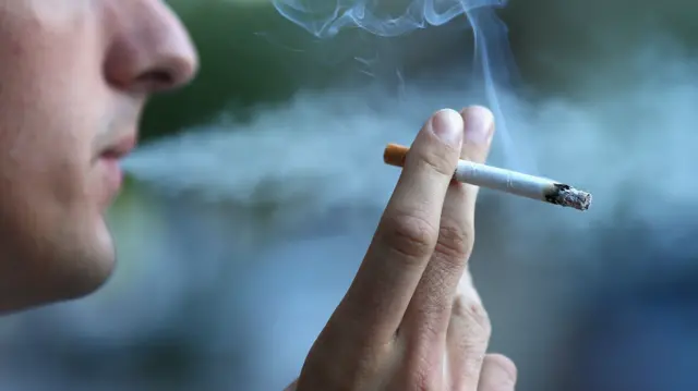 A person smoking