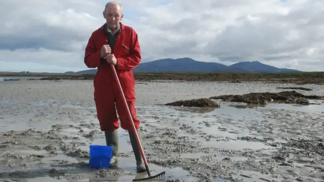 Man on Uist beach