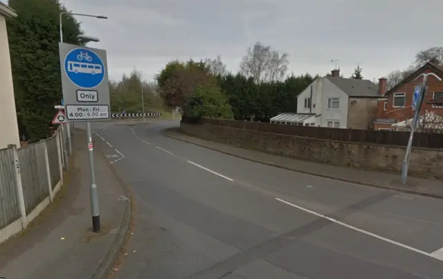 Nuthall bus lane