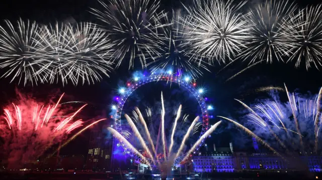 Fireworks in London for the New Years Eve celebrations