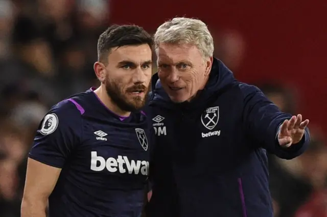 West Ham's Robert Snodgrass and David Moyes