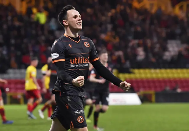 Dundee United's Lawrence Shankland celebrates